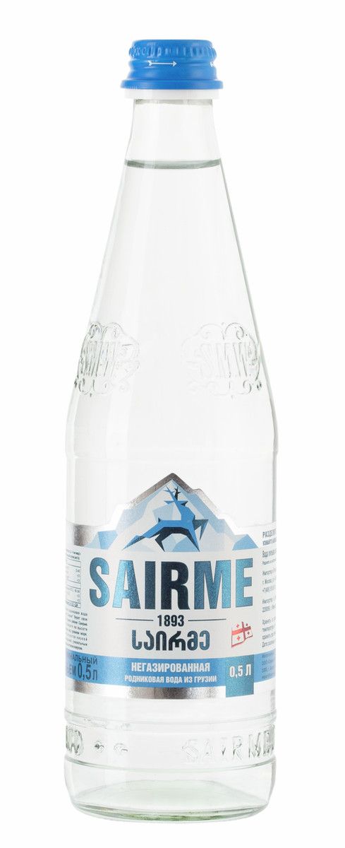 Вода Sairme родниковая негазированная стекло, 500мл x 12 шт