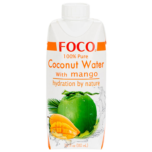Кокосовая вода с манго Foco 0.33 литра, без газа, тетра-пак, 12 шт. в уп.
