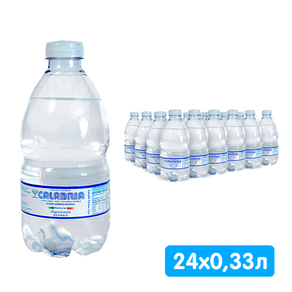 Вода Acqua Calabria Naturale 0.33 литра, без газа, пэт, 24 шт. в уп.