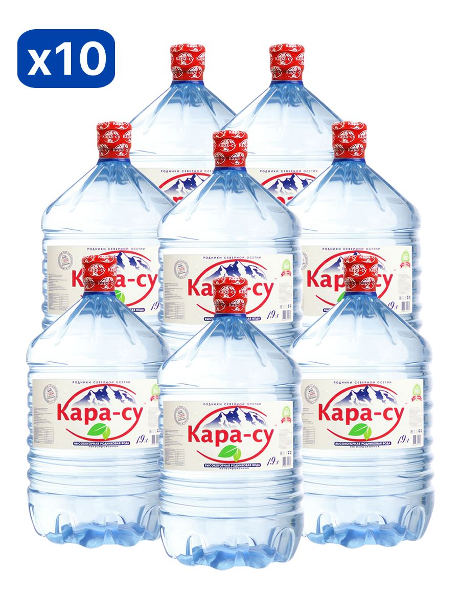 Вода питьевая Кара-Су 19л негазированная (бутыль одноразовая 10 шт.)
