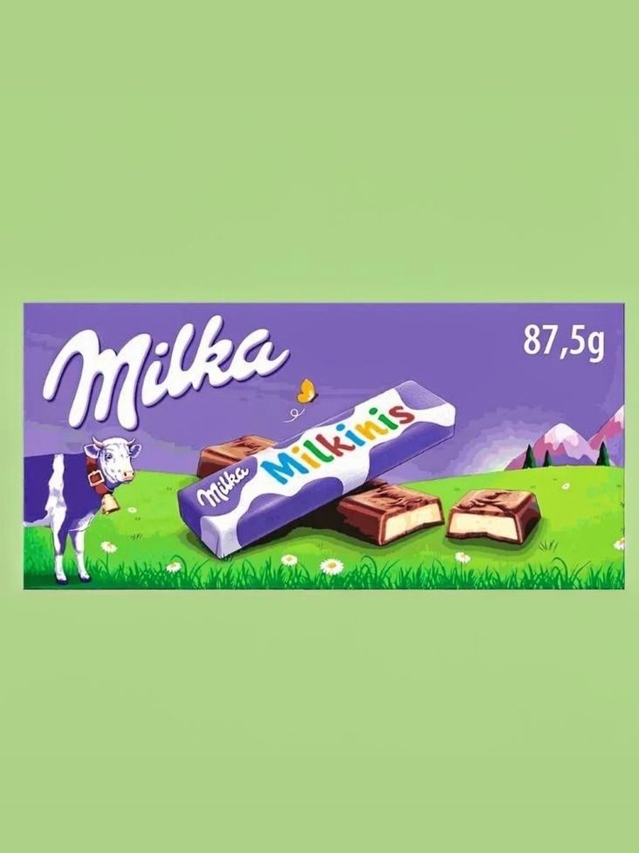 Шоколад молочный Milka Milkinis с молочно-кремовой начинкой, 87.5 г. 20 шт.