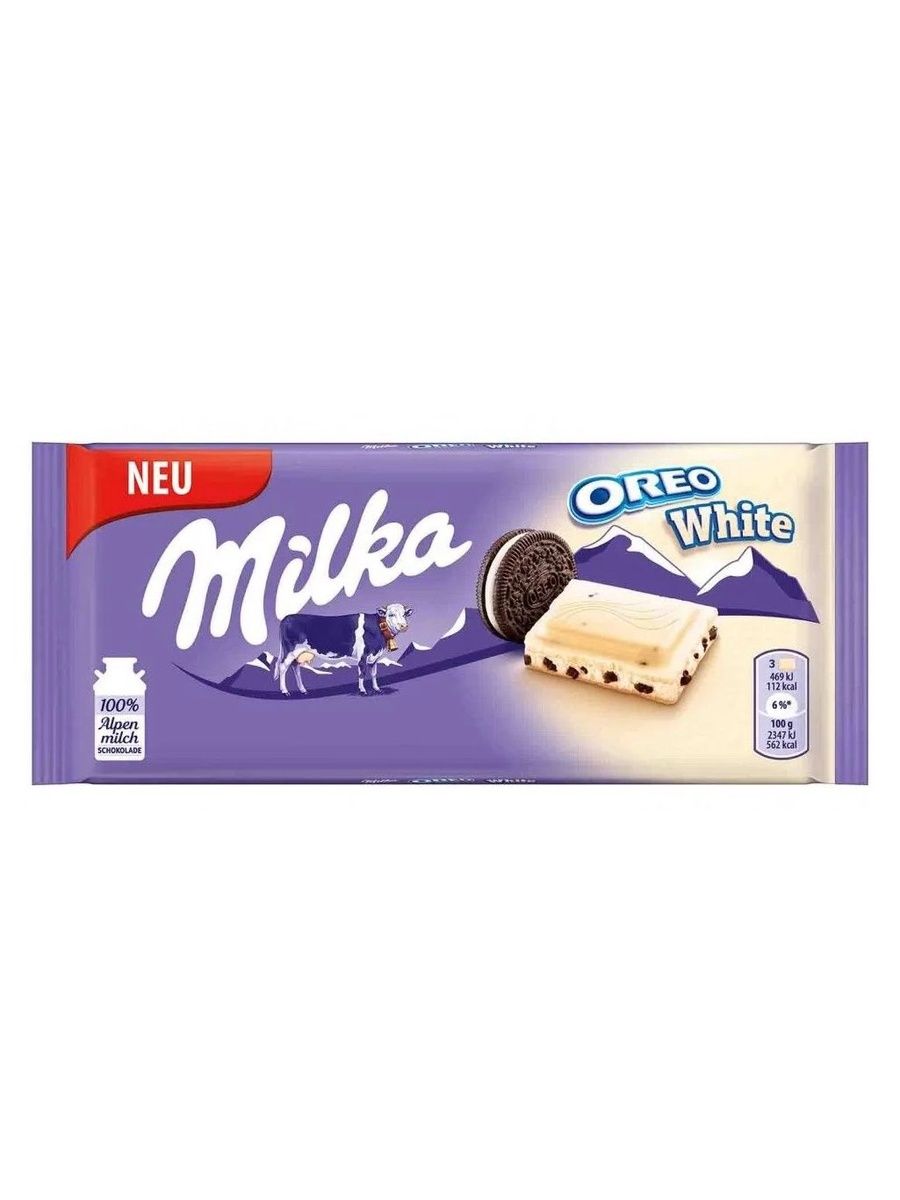 Белый шоколад Milka Oreo White , 22 шт по 100г
