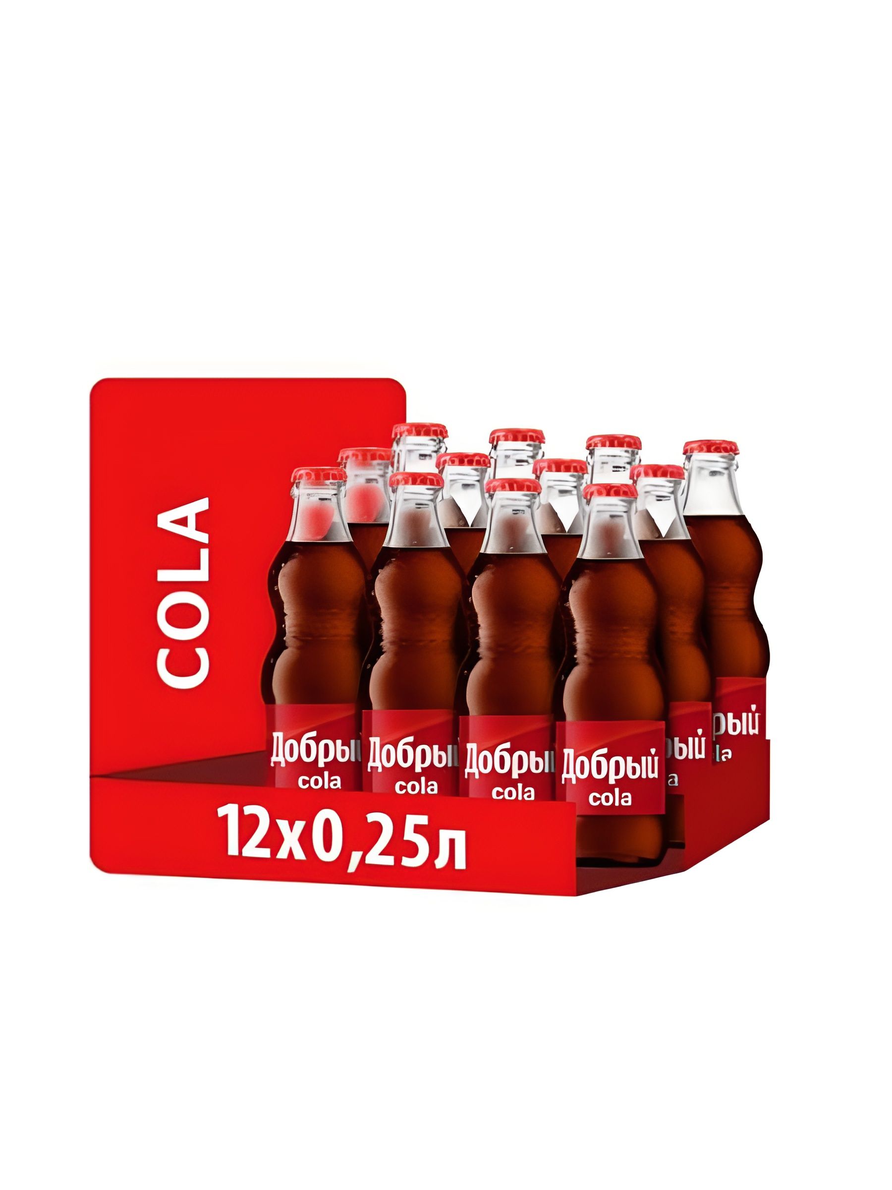 Напиток Добрый Cola, 0,25 л. стекло. Упаковка 12 шт.