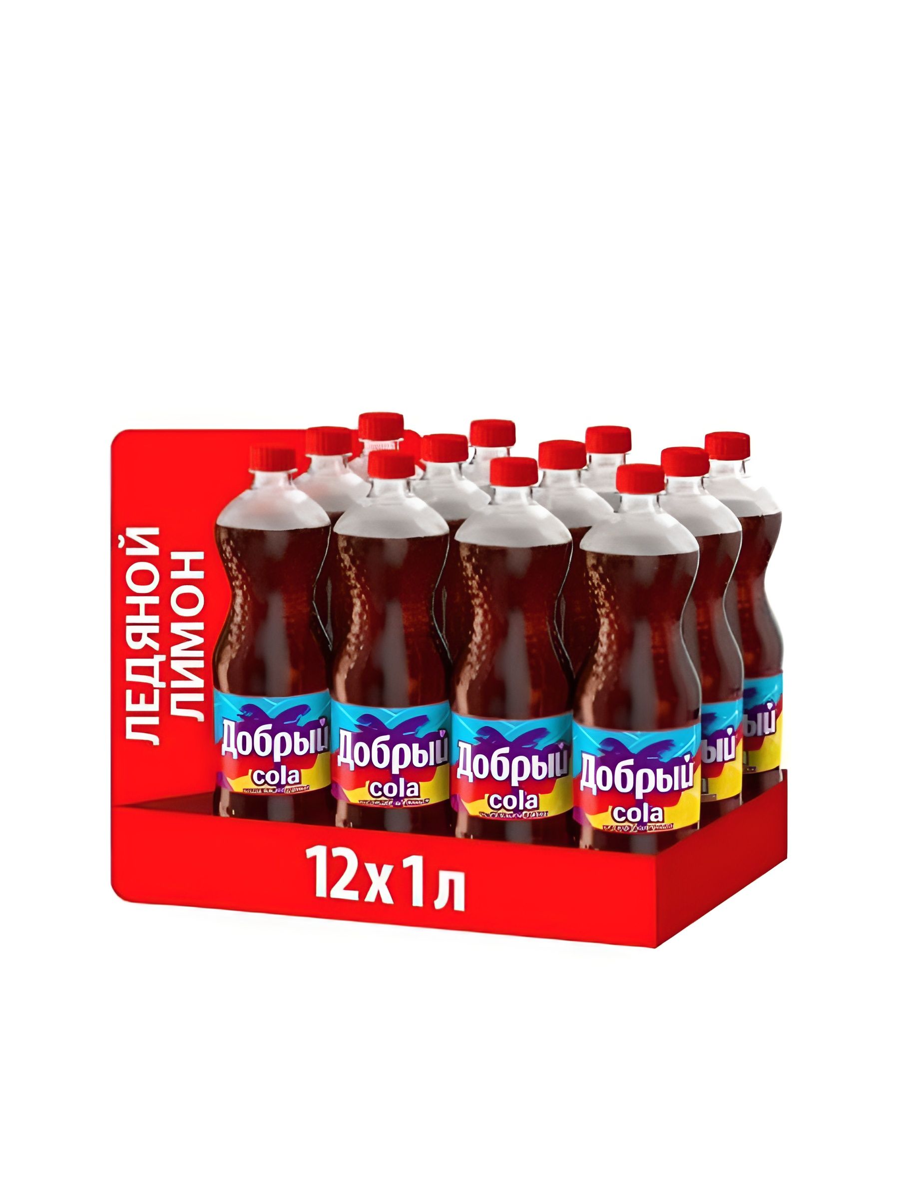 Напиток Добрый Cola Ледяной лимон, 1 литр. ПЭТ. Упаковка 12 шт.
