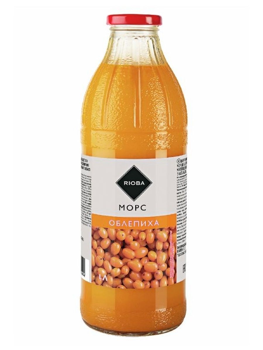 RIOBA Морс облепиховый, 1л. Стекло. Упаковка 6 шт.