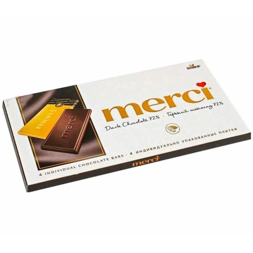 Шоколад Merci горький 72%, 100г. Набор 5 шт.
