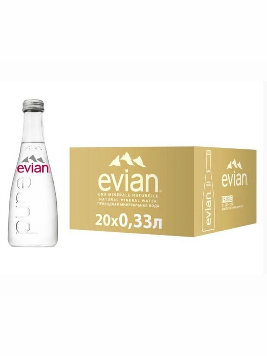 Вода негазированная Evian, 20 шт по 330 мл, стекло