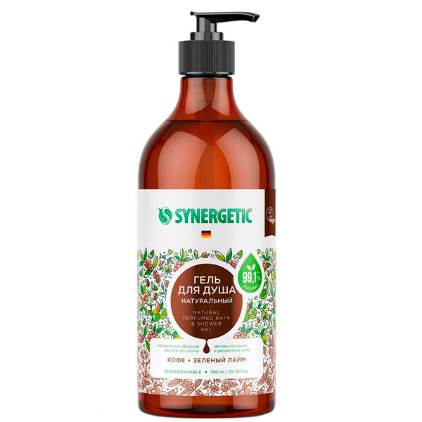Гель для душа Synergetic Кофе и зеленый лайм 750 мл