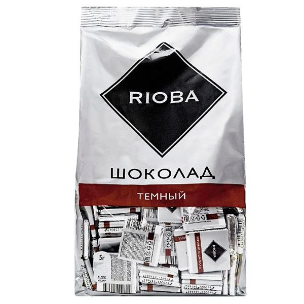 Шоколад Rioba порционный темный 47,4% какао 800 гр