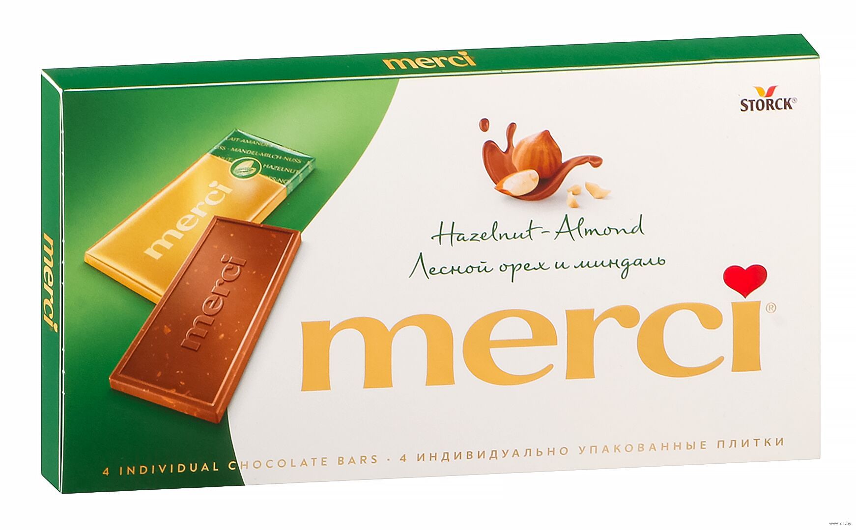 Шоколад Merci Лесной орех и миндаль, 100г. Набор 5 шт.