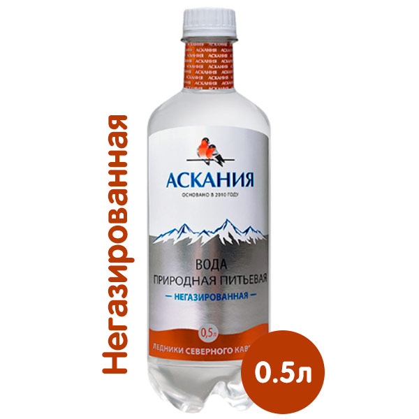 Вода Ascania 0.5 литра, без газа, пэт, 6 шт. в уп.