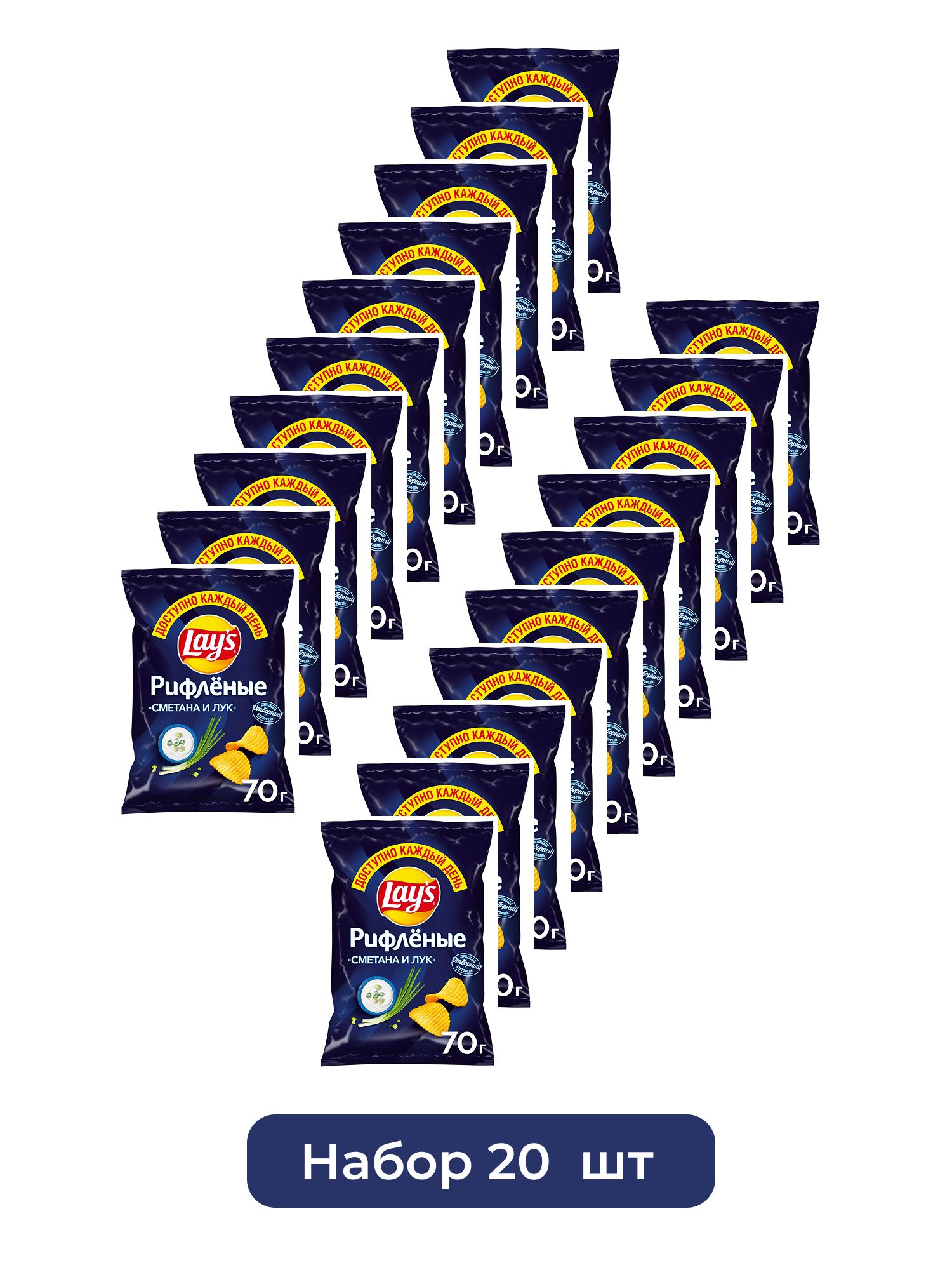 Чипсы Lay's Сметана и лук, 70г х 20шт.