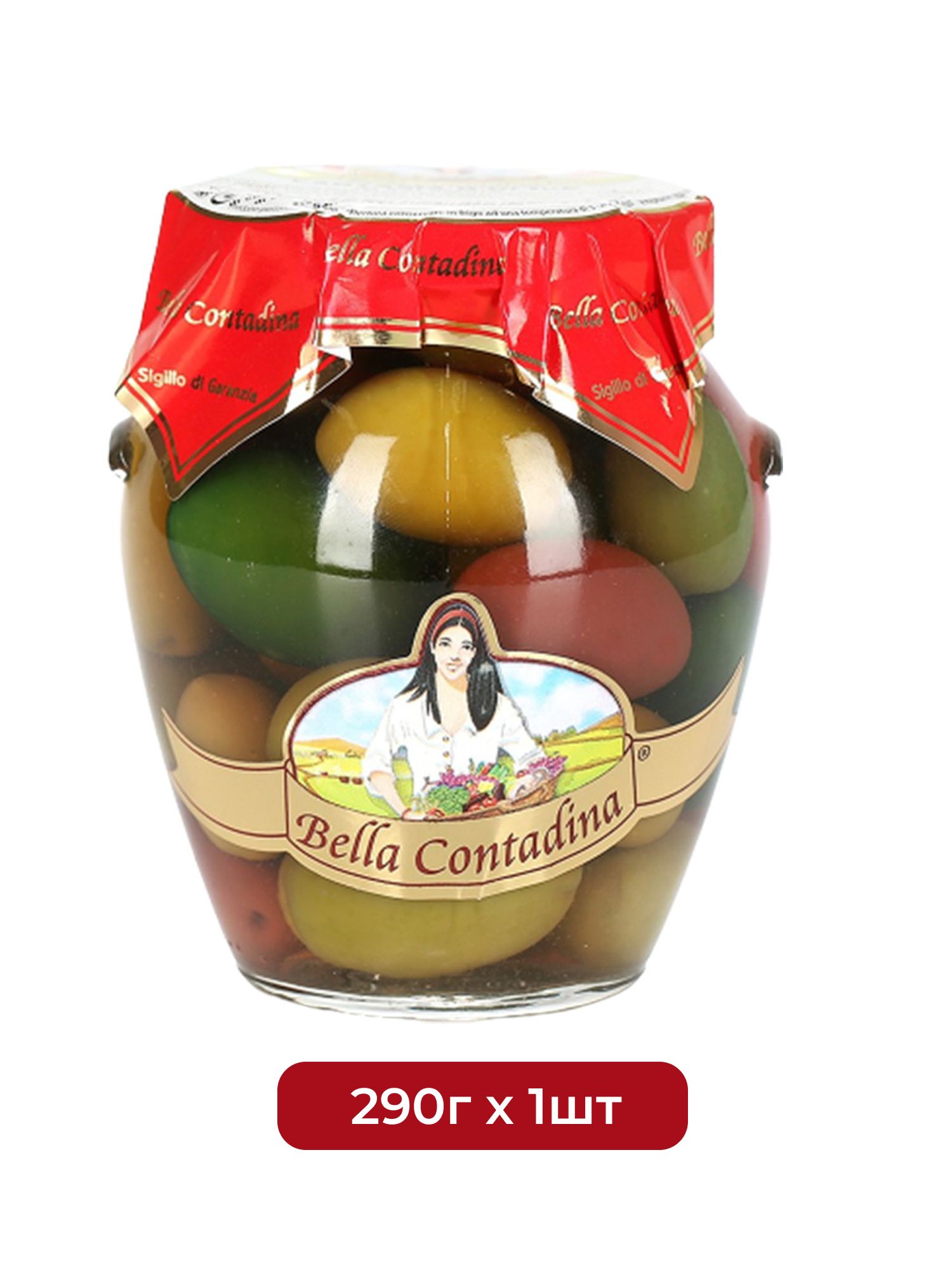 Оливки Bella Contadina Fantasia Ассорти с косточкой, 290г х 1шт.