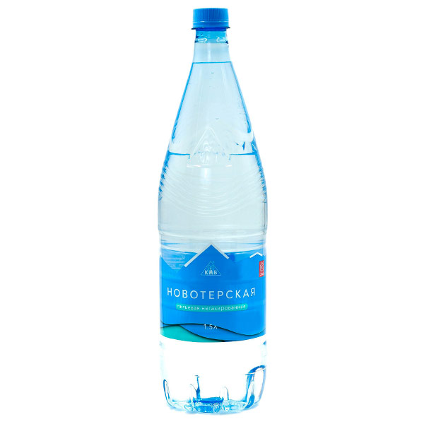 Вода Новотерская 1.5 литра, без газа, пэт, 6 шт. в уп.