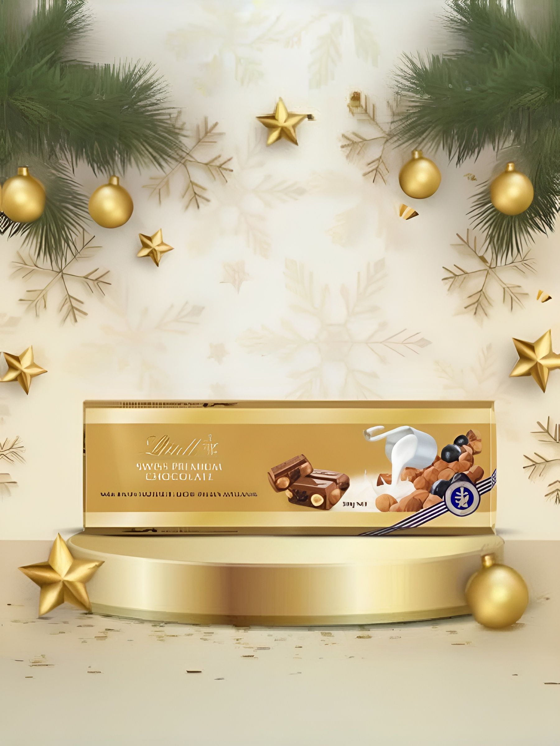 Шоколад LINDT GOLD Молочный с Цельным Миндалем 300г. 4 шт.