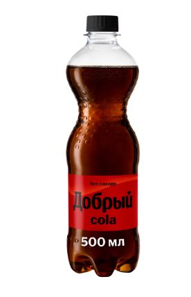 Напиток Добрый Cola без сахара, 0,5 литр. ПЭТ. Упаковка 24 шт.