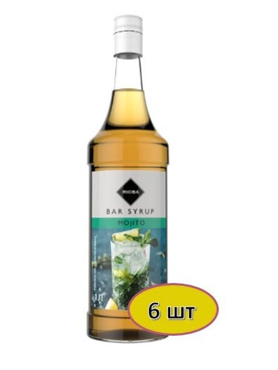 RIOBA Сироп мохито, 1л. Стекло. Упаковка 6 шт.
