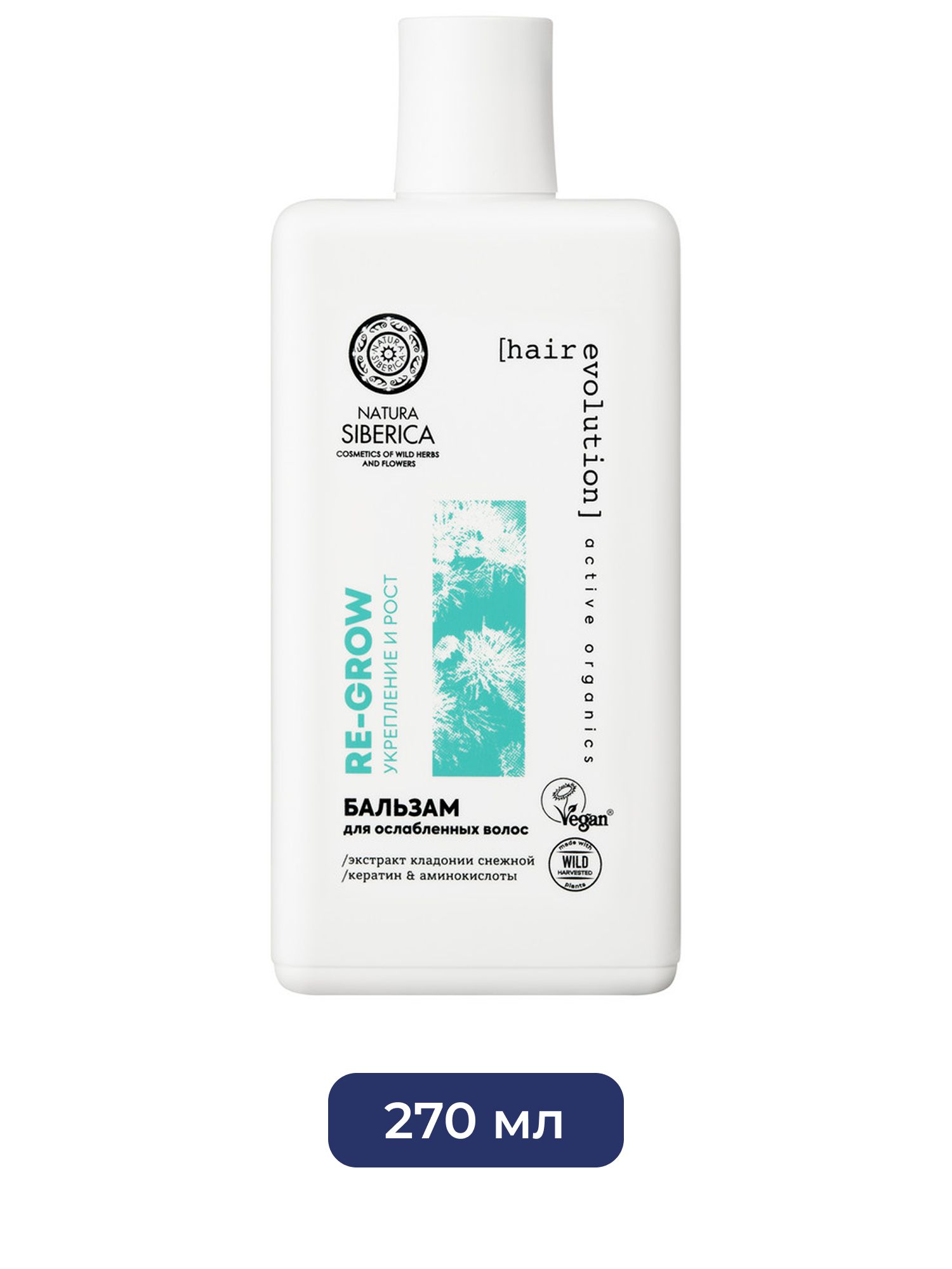 Бальзам для ослабленных волос Natura Siberica Hair Evolution RE-GROW. Укрепление и рост волос, 270 мл х 2шт х 6шт.