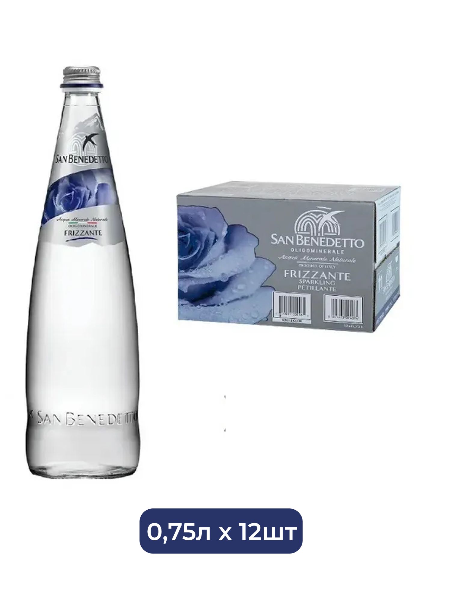 Вода "San Benedetto"0,75 *12шт, газ, стекло