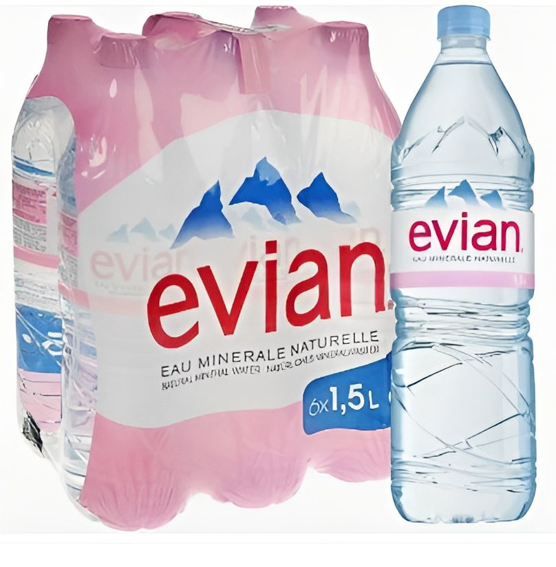 Вода Evian минеральная природная столовая негазированная 1,5л (упаковка 1,5л х 6шт)
