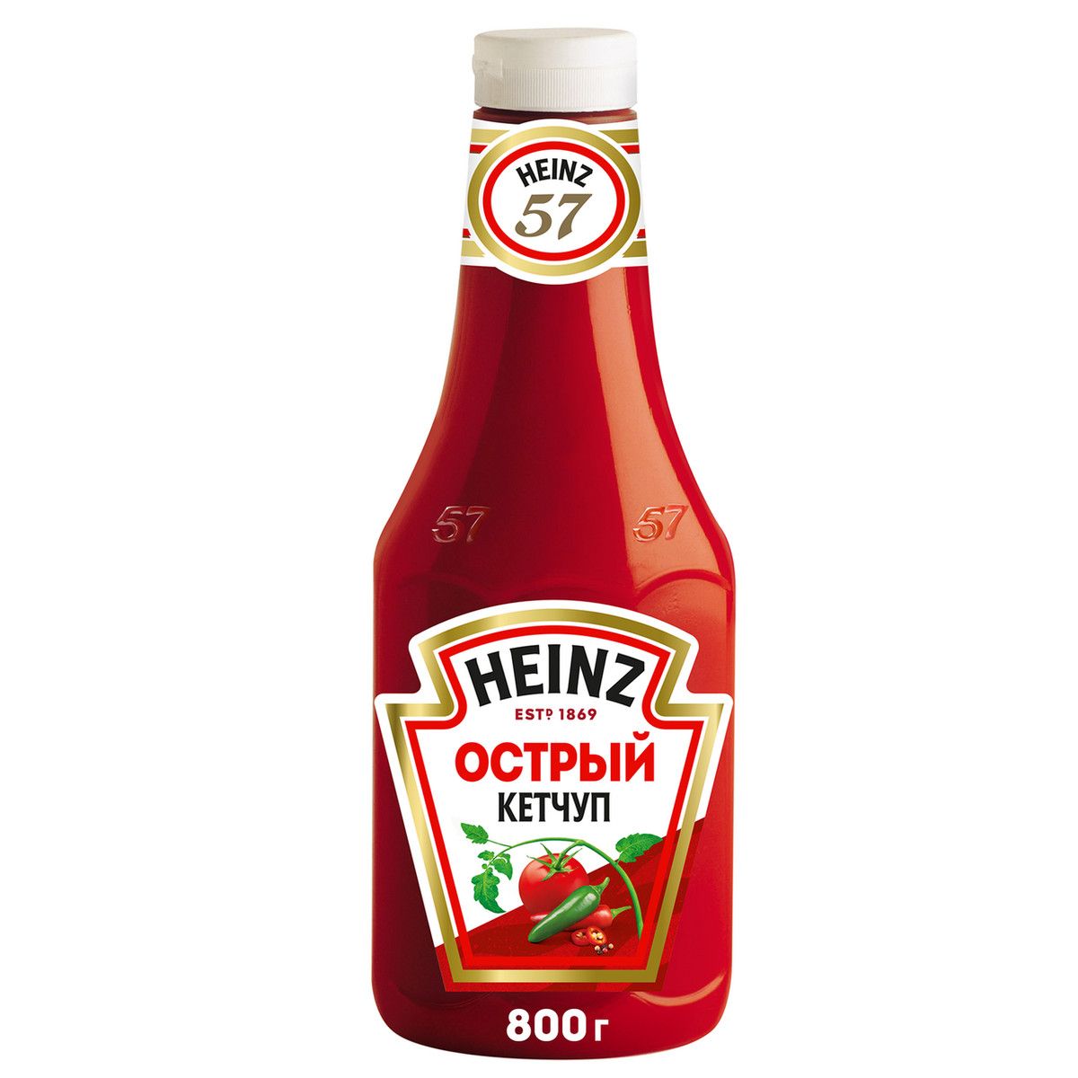 Кетчуп Heinz острый, 800г х 8шт.