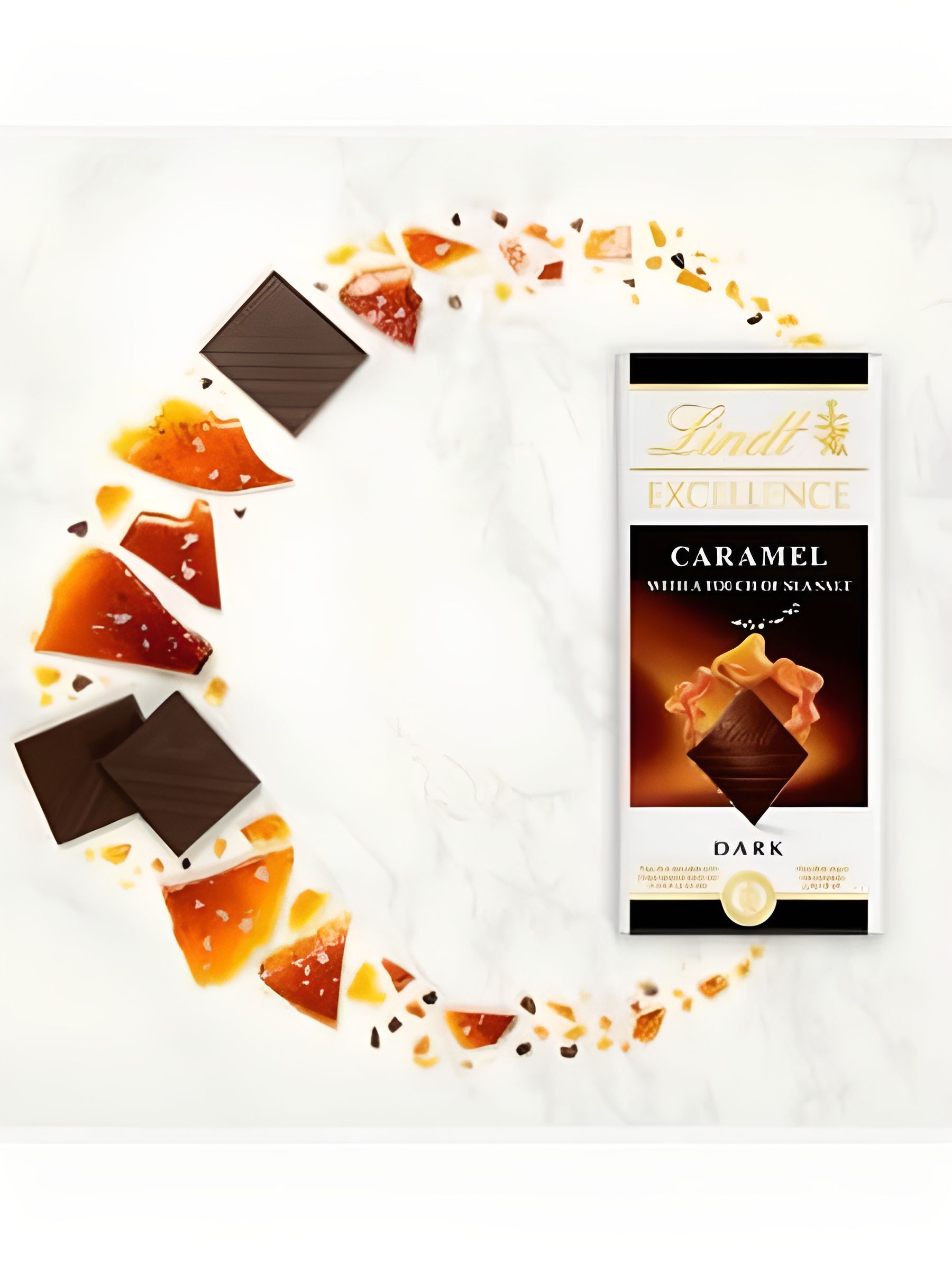 Шоколад темный Lindt Excellence Dark Caramel & Sea Salt (100 гр). 2 шт.