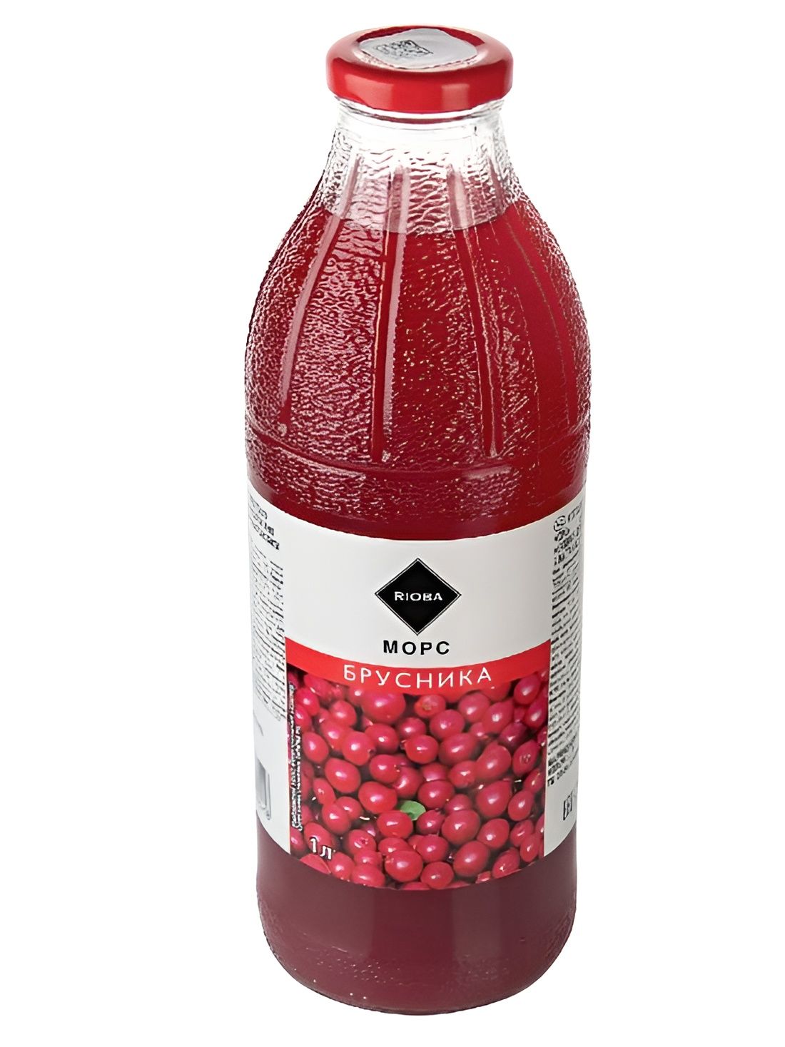 RIOBA Морс брусничный, 1л. Стекло. Упаковка 6 шт.