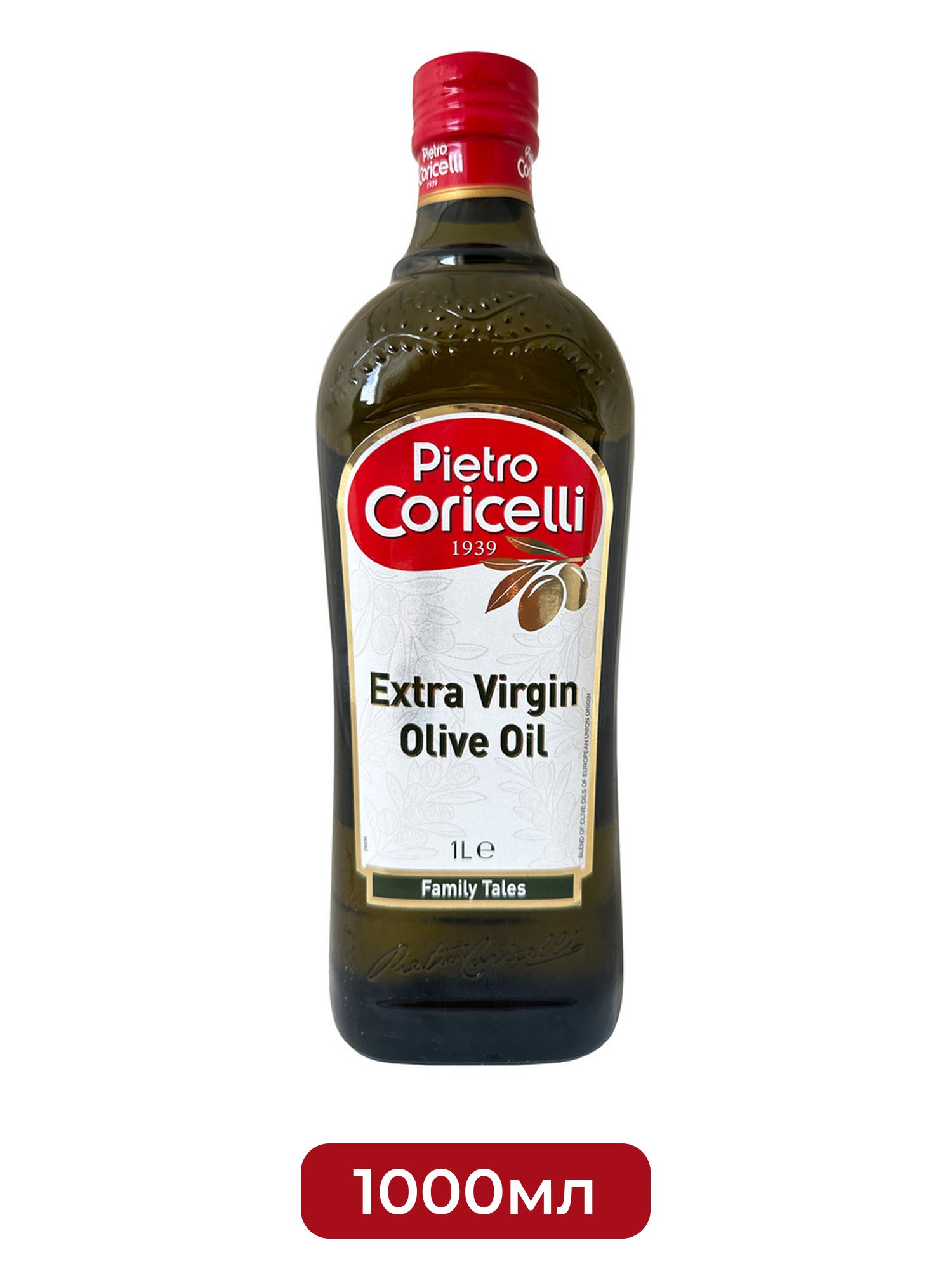 Масло оливковое Pietro Coricelli Extra Virgin нерафинированное, стекло, 1л.