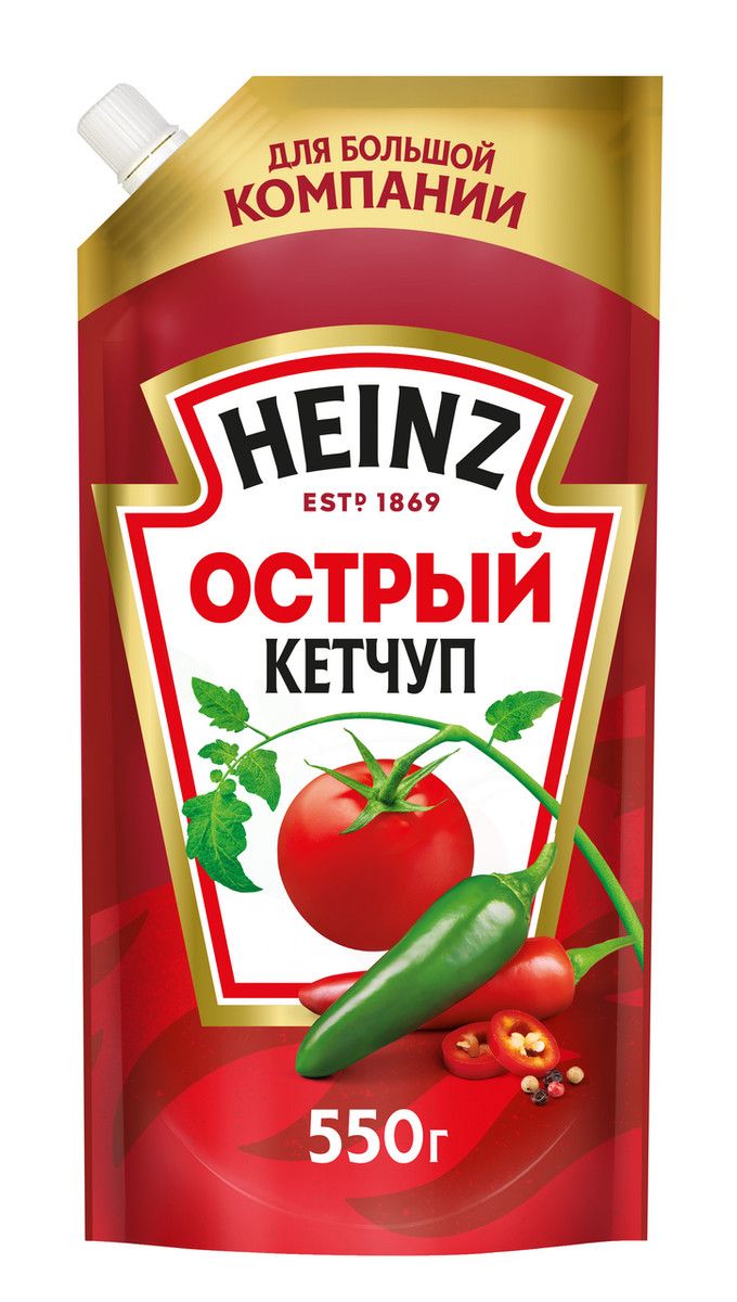 Кетчуп Heinz Острый, 550г х 16шт.