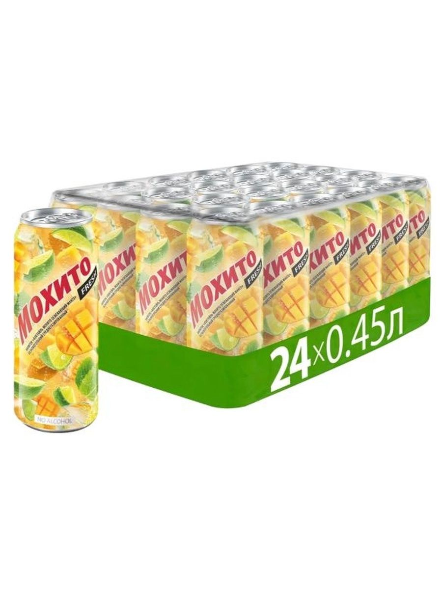 Напиток Мохито Fresh Манго газированный, Жб, 450мл x 24 шт