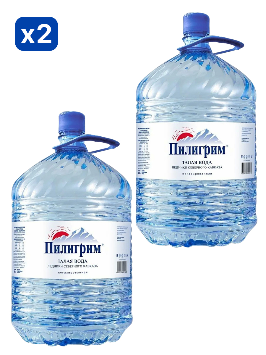 Минеральная питьевая столовая вода "Пилигрим" 19.0 литров (одноразовые бутыли) 2 шт
