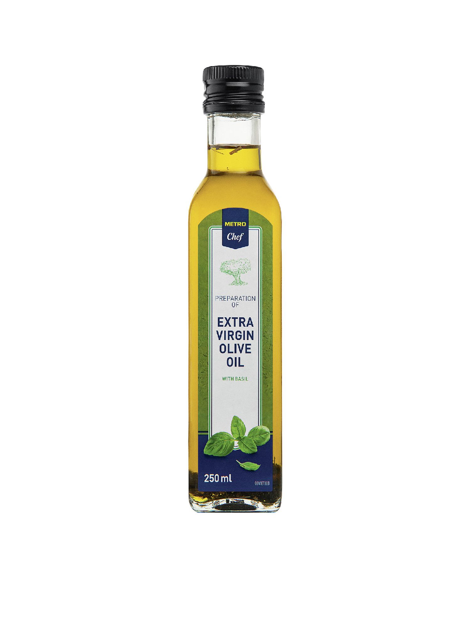 Масло оливковое METRO Chef с базиликом Extra Virgin нерафинированное, 250мл х 12шт.