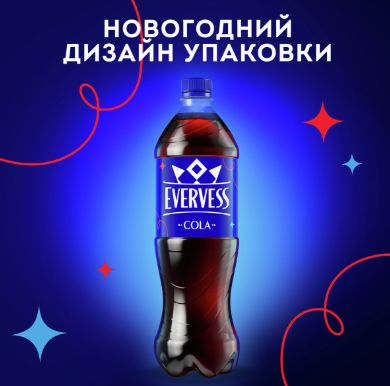 Напиток Evervess газированный, Cola, 1л. ПЭТ. Упаковка 12 шт.