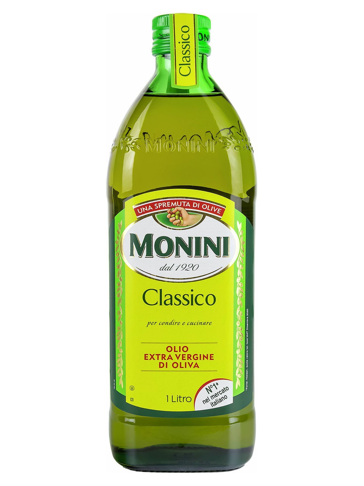Масло оливковое Monini Classico Extra Virgin нерафинированное, 1000мл х 6шт.