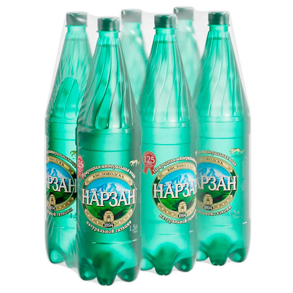 Вода Нарзан 1.5 литра, натуральной газации, пэт, 6 шт. в уп.