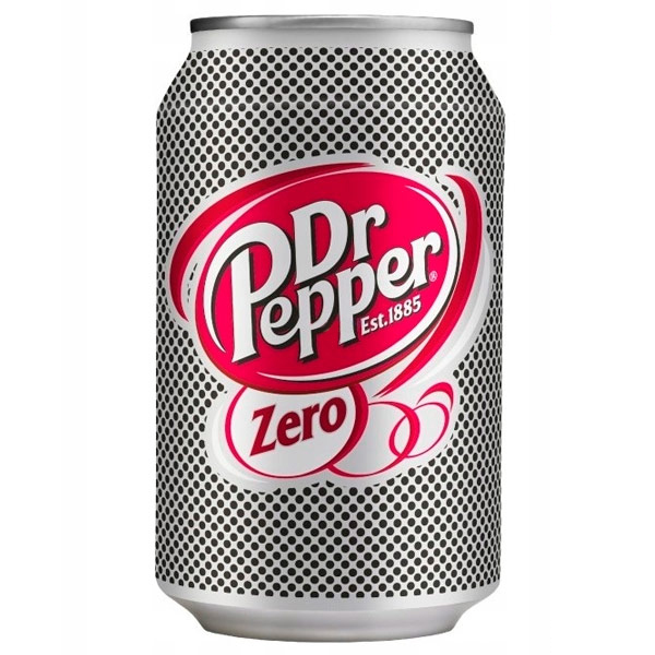 Dr.Pepper / Доктор Пеппер Zero импорт 0.33 литра, ж/б, 24 шт. в уп.