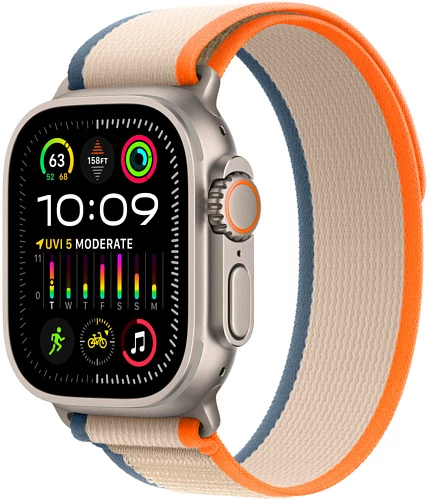 Умные часы Apple Watch Ultra 2 49 мм Titanium Case with Trail Loop (49mm, Бежево-оранжевый M/L, M/L)