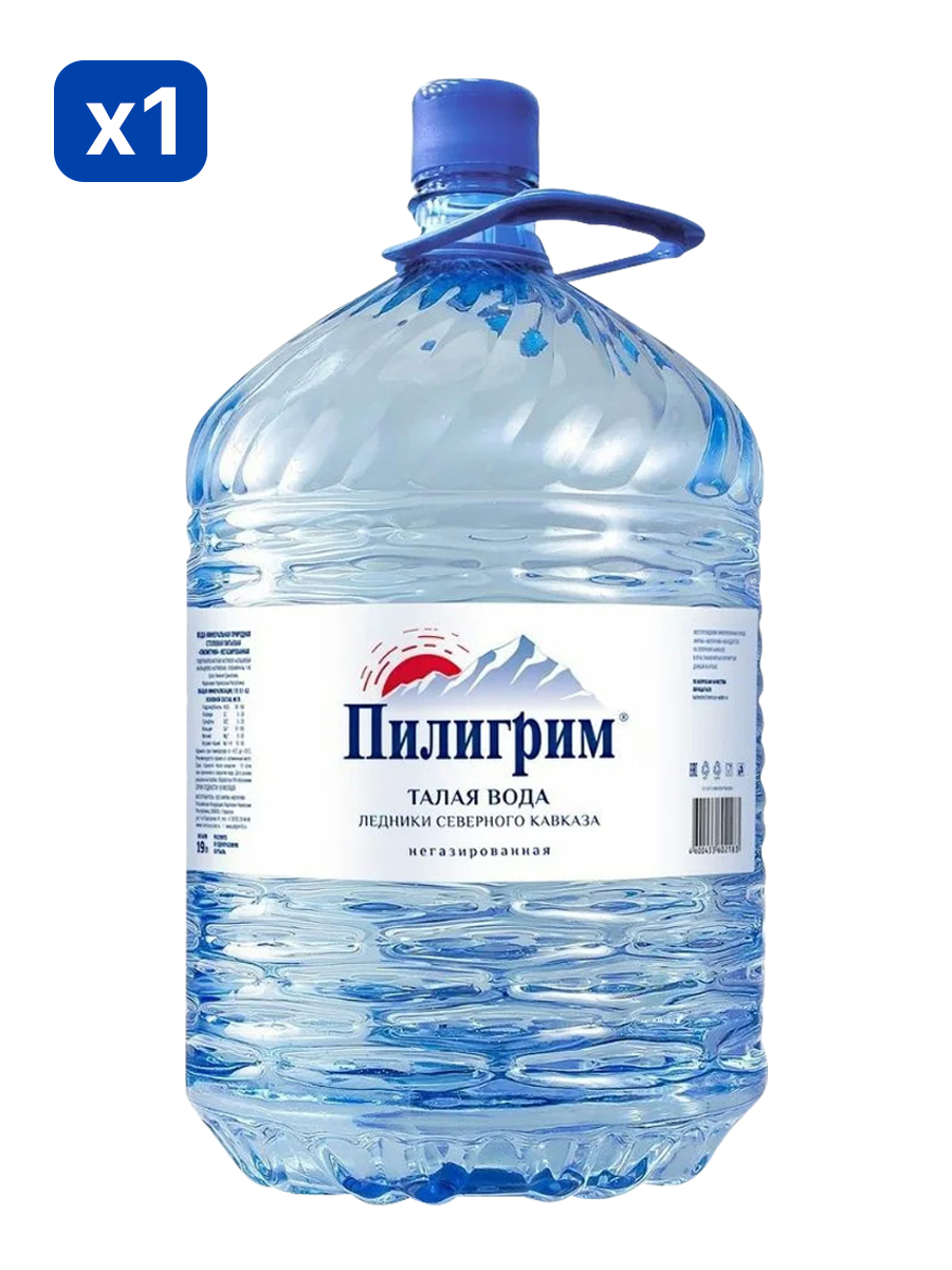 Вода питьевая Пилигрим 19л негазированная (бутыль одноразовая 1 шт.)