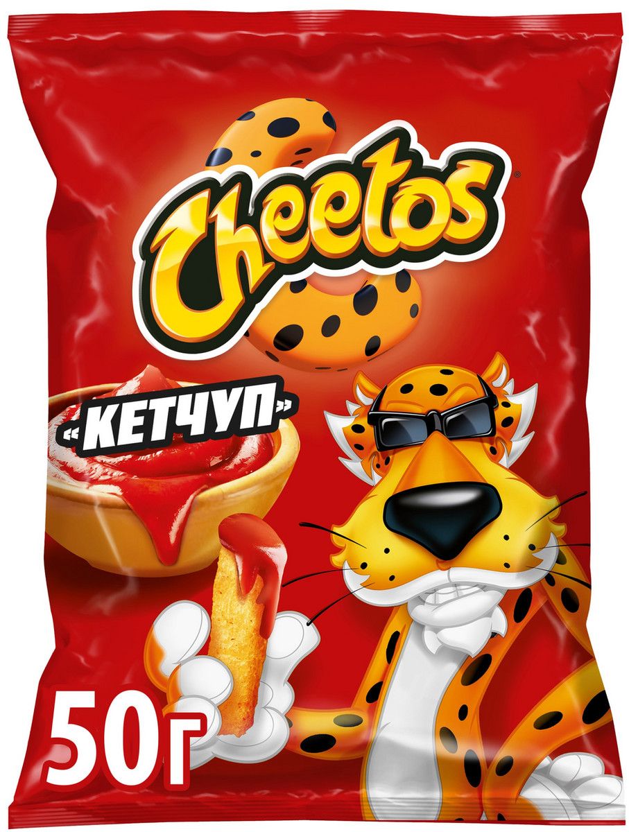 Снеки Cheetos Кетчуп кукурузные, 50г. Упаковка 24шт. Набор 4 упаковки.