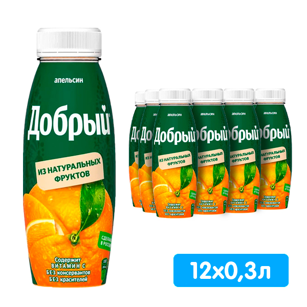 Нектар Добрый апельсин 0.3 литра, пэт, 12 шт. в уп.