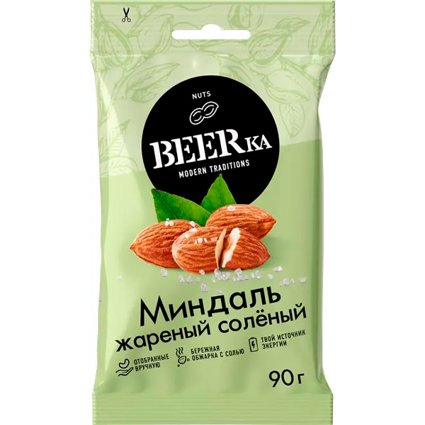 Миндаль Beerka жареный соленый 90 гр