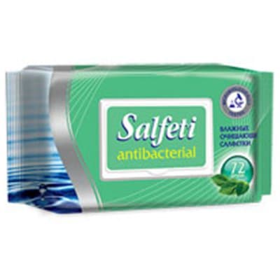 Салфетки Salfeti antibac влажные антибактериальные с клапаном 72шт