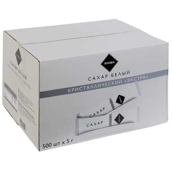 Сахар порционный в стиках Rioba 2,5кг (500шт.)