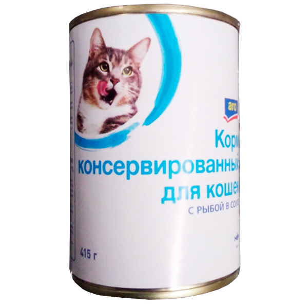 Корм влажный Aro с рыбой в соусе 415 гр