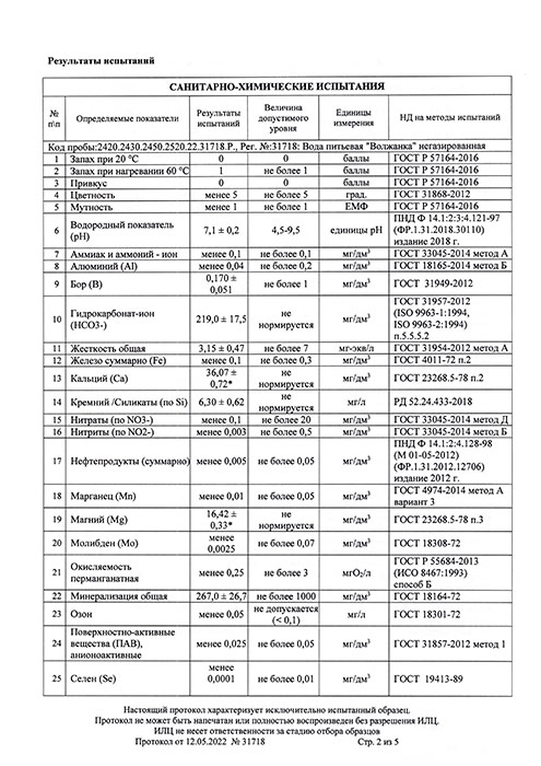 Вода Волжанка 0.5 литра, без газа, стекло, 15 шт. в уп.