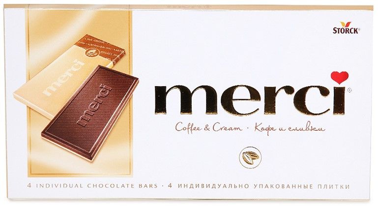 Шоколад Merci Кофе и сливки, 100г. Набор 5 шт.