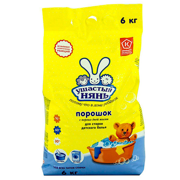 Стиральный порошок Ушастый нянь детский автомат, 6 кг