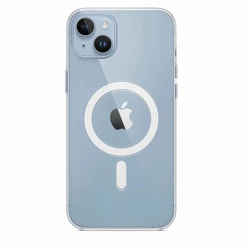 Чехол силиконовый прозрачный MagSafe для iPhone 15 (Прозрачный)