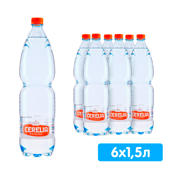 Вода Cerelia Naturale 1.5 литра, без газа, пэт, 6 шт. в уп.