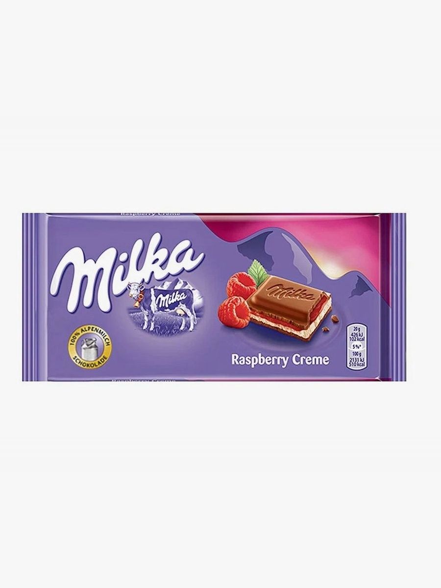 Шоколад молочный Milka Raspberry Cream,100 г. 22 шт.